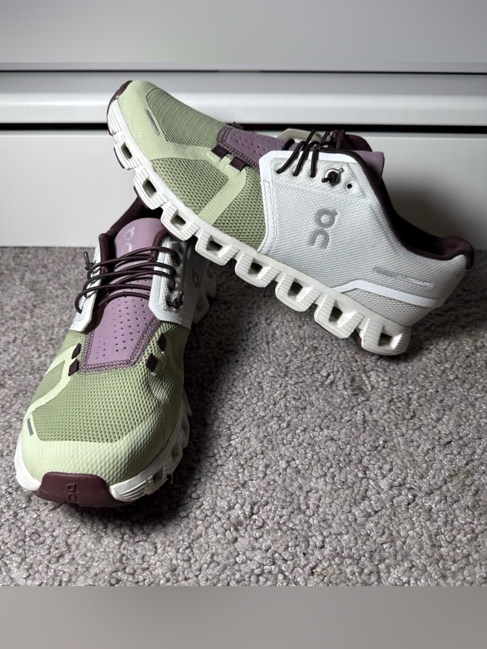 On Running Women's Cloudswift Running Shoes in Green, Purple & White